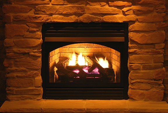 a lit wood burner
