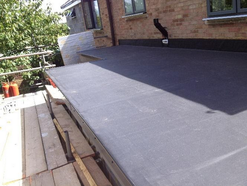 Flat roof on a village hall