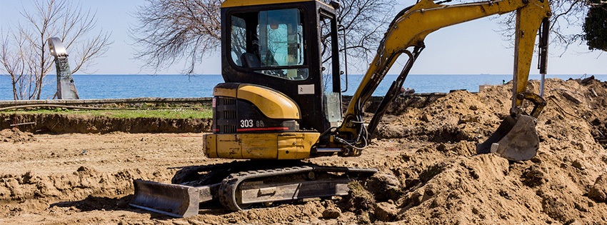 excavator on construction site