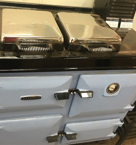 light blue rayburn cooker