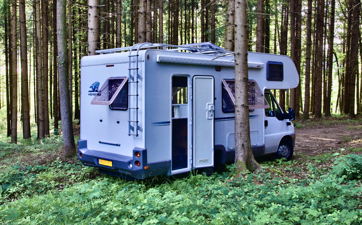 Motorhomes on a campsite