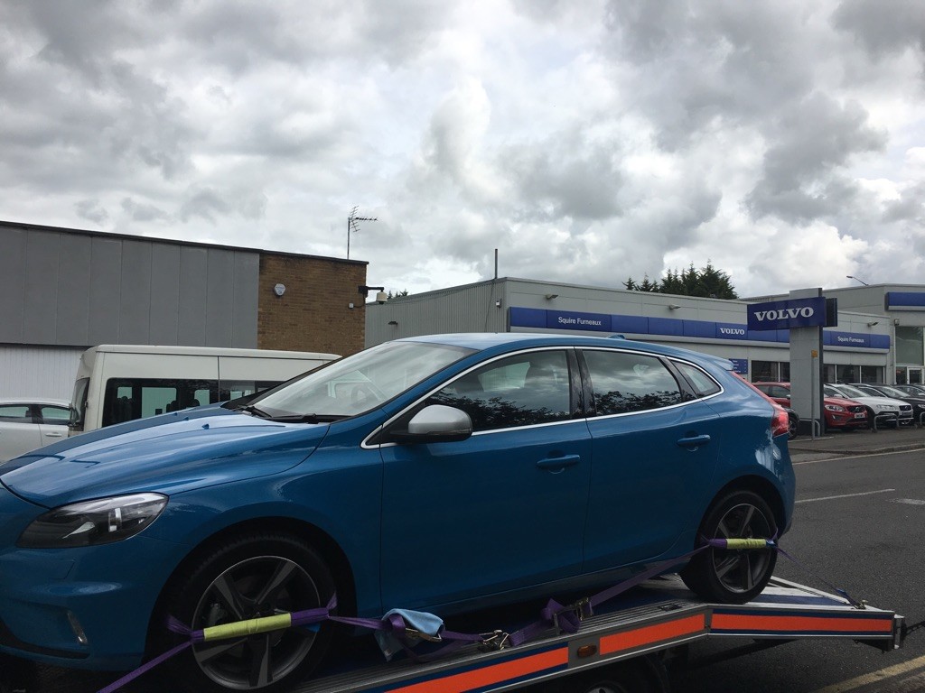 Blue Volvo Car Tranport