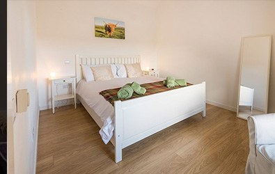 modernly decorated bedroom