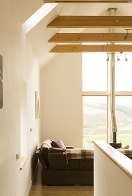 view into a luxury self catering cottage Speyside, Cairngorms national park