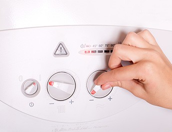 hand adjusting gas boiler control panel